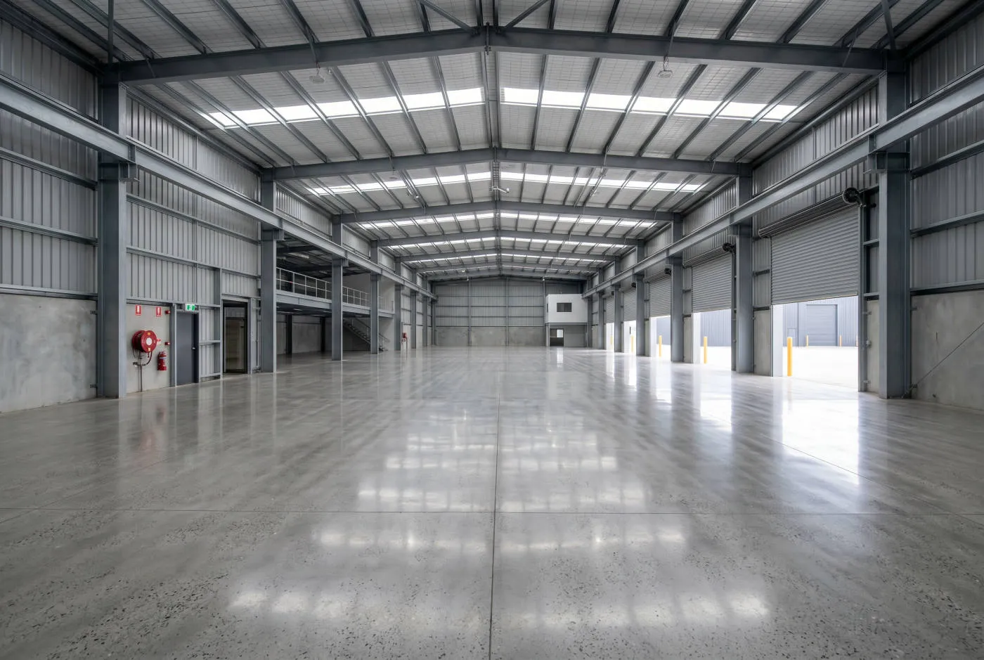 Large super-flat commercial concrete warehouse floor